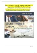Solution Manual &ndash; Business Law with UCC Applications &lpar;16th Edition&comma; by Paul A&period; Sukys & Gordon W&period; Brown&rpar; &ndash; Verified Complete Edition with Detailed Answers &vert; Latest 2025&sol;2026 Edition