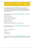 NURSING COMMUNICATION EXAM 1&colon; QUESTIONS AND 100&percnt; CORRECT DETAILED ANSWERS LATEST UPDATED 2025&sol;2026 A COMPLETE SOLUTION BEST GRADED TO SCORE A&plus; FOR PASS
