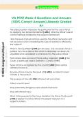 VA POST Week 4 Questions and Answers  &lpar;100&percnt; Correct Answers&rpar; Already Graded  A&plus;