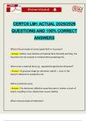 CERTCII LM1 ACTUAL 2025&sol;2026 QUESTIONS AND 100&percnt; CORRECT ANSWERS