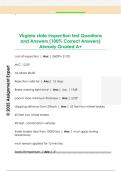 Virginia state inspection test Questions  and Answers &lpar;100&percnt; Correct Answers&rpar;  Already Graded A&plus; 