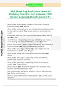 Wall Street Prep Real Estate Financial  Modeling Questions and Answers &lpar;100&percnt;  Correct Answers&rpar; Already Graded A&plus;