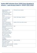 Sophos S80 Technician Exam &lpar;2025&rpar; Exam Questions &  Answers &vert; Latest Already Graded A&plus; UPDATE 2025&vert;2026&excl;&excl; 