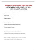BIOLOGY 2 FINAL EXAM&colon; PALMTAG FGCU ACTUAL 2025&sol;2026 QUESTIONS AND 100&percnt; CORRECT ANSWERS