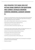 HESI PEDIATRIC TEST BANK 2026 EXIT ACTUAL EXAM COMPLETE 250 QUESTIONS AND CORRECT DETAILED ANSWERS (VERIFIED ANSWERS) |ALREADY GRADED A+
