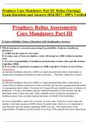 Prophecy Core Mandatory Part III Relias &lpar;Nursing&rpar; Exam Questions and Answers 2026&sol;2027 &vert; 100&percnt; Verified&period;