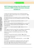 WCU Pathophysiology final Questions and  Answers &lpar;100&percnt; Correct Answers&rpar; Already  Graded A&plus; 