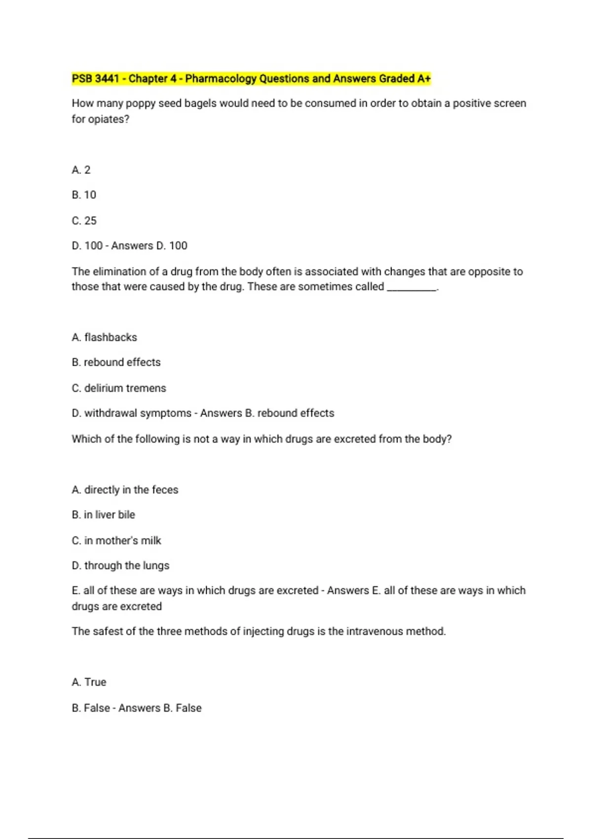 PSB 3441 BUNDLED QUESTIONS AND ANSWERS LATEST UPDATE 2025/2026 - Stuvia US