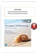 TEST BANK For Principles of Marketing 19e Global Edition By Kotler&comma; Armstrong&comma; Balasubramanian&comma; Verified Chapters 1 - 20&comma; Complete Newest Version