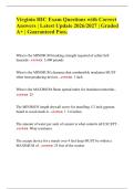 Virginia HIC Exam Questions with Correct Answers &vert; Latest Update 2026&sol;2027 &vert; Graded A&plus; &vert; Guaranteed Pass&period;