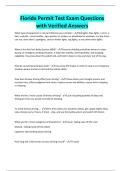 Florida Permit Test Exam Questions with Verified Answers