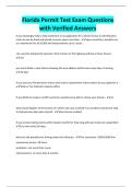 Florida Permit Test Exam Questions with Verified Answers