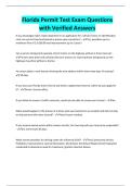 Florida Permit Test Exam Questions with Verified Answers