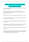Florida Permit Test Exam Questions with Verified Answers