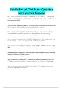 Florida Permit Test Exam Questions with Verified Answers
