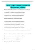 Florida Permit Test Exam Questions with Verified Answers