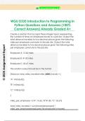 WGU D335 Introduction to Programming in  Python Questions and Answers (100%  Correct Answers) Already Graded A+