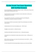 Florida Permit Test Exam Questions with Verified Answers