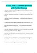 Florida Permit Test Exam Questions with Verified Answers