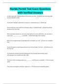 Florida Permit Test Exam Questions with Verified Answers