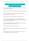 Florida Permit Test Exam Questions with Verified Answers