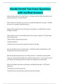 Florida Permit Test Exam Questions with Verified Answers