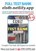 Full Test Bank for CJ 2017 &lpar;Justice Series&rpar;&comma; 1st Edition by James A&period; Fagin