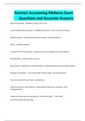 Forensic Accounting Midterm Exam Questions and Accurate Answers