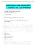 Forensic Accounting Midterm Exam Questions and Accurate Answers