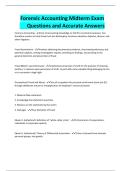 Forensic Accounting Midterm Exam Questions and Accurate Answers