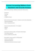 Forensic Accounting Midterm Exam Questions and Accurate Answers