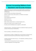 Forensic Accounting Midterm Exam Questions and Accurate Answers