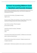 Forensic Accounting Midterm Exam Questions and Accurate Answers