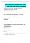 Forensic Accounting Midterm Exam Questions and Accurate Answers