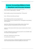 Forensic Accounting Midterm Exam Questions and Accurate Answers