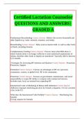  Certified Lactation Counselor &lpar;CLC&rpar; Exam &ndash; Questions and Answers &vert; Graded A