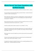 Illinois Permit Test Exam Questions with Verified Answers