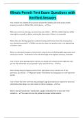 Illinois Permit Test Exam Questions with Verified Answers