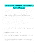 Illinois Permit Test Exam Questions with Verified Answers