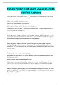 Illinois Permit Test Exam Questions with Verified Answers
