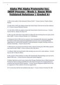 Alpha Phi Alpha Fraternity Inc&comma;  IMDP Process - Week 1&period; Exam With  Validated Solutions &vert; Graded A&plus; 