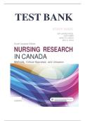 TEST BANK FOR NURSING RESEARCH IN CANADA&comma; 4TH EDITION by Mina Singh&comma; RN&comma; RP&comma; BSc&comma; BScN MEd&comma; PhD&comma; I-FCNEI&comma; Cherylyn Cameron&comma; RN&comma; PhD&comma; Geri LoBiondo-Wood&comma; PhD&comma; RN&comma; FAAN and Judith Haber&comma; PhD&comma; RN&comma; FAAN