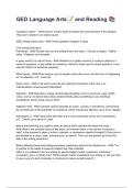 GED Language Arts and Reading  NEWEST 2026&sol;2027 ACTUAL EXAM COMPLETE QUESTIONS AND CORRECT DETAILED ANSWERS &lpar;VERIFIED ANSWERS&rpar; &vert;ALREADY GRADED A&plus;&vert;&vert;BRAND NEW&excl;&excl;