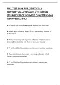 FULL TEST BANK FOR GENETICS&colon; A CONCEPTUAL APPROACH&comma; 7TH EDITION &lpar;2024&rpar; BY PIERCE &vert; COVERS CHAPTERS 1&ndash;26 &vert; ISBN 9781319216801