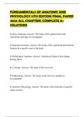 FUNDAMENTALS OF ANATOMY AND PHYSIOLOGY 11TH EDITION FINAL PAPER 2026 ALL CHAPTERS COMPLETE A&plus; SOLUTIONS
