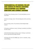 FUNDAMENTALS OF NURSING THE ART AND SCIENCE OF PERSON-CENTERED CARE EXAMPREP 2026 VERIFIED QUESTIONS AND CORRECT ANSWERS
