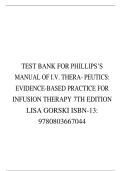 Test Bank for Phillips&rsquo;s Manual of I&period;V&period; Therapeutics&colon; Evidence-Based Practice for Infusion Therapy&comma; 7th Edition&comma;