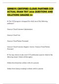 GENESYS CERTIFIED CLOUD PARTNER CCP ACTUAL EXAM TEST 2026 QUESTIONS AND SOLUTIONS GRADED A&plus;