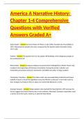 America A Narrative History Chapter 1-4 Comprehensive Questions with Verified Answers Graded A&plus;