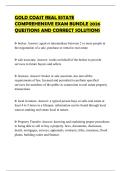 GOLD COAST REAL ESTATE COMPREHENSIVE EXAM BUNDLE 2026 QUESTIONS AND CORRECT SOLUTIONS